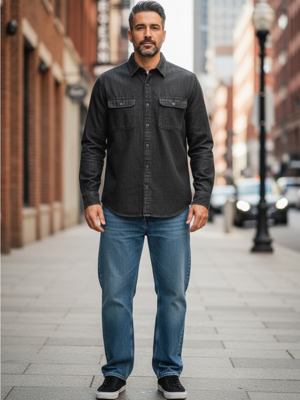 Sonoma NWT Black Denim Utility Shirt Men’s L